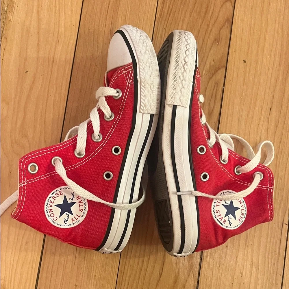 Converse Kids Red High-Top Sneakers - Picture 7 of 8